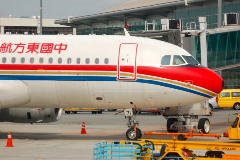 A China Eastern A320 readies for a flight from Hong Kong International Airport in October 2011.